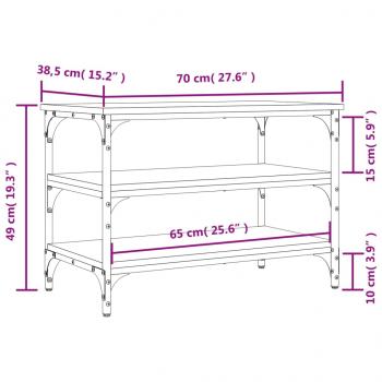 Schuhbank Schwarz 70x38,5x49 cm Holzwerkstoff