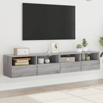ARDEBO.de - TV-Wandschränke 2 Stk. Grau Sonoma 80x30x30 cm Holzwerkstoff
