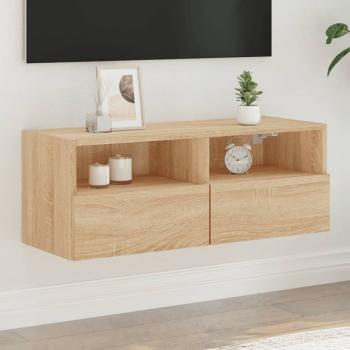 ARDEBO.de - TV-Wandschrank Sonoma-Eiche 80x30x30 cm Holzwerkstoff