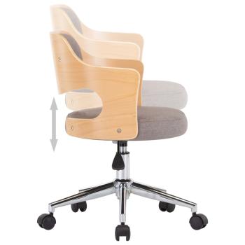 Esszimmerstühle 2 Stk. Drehbar Taupe Bugholz und Stoff