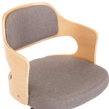 Esszimmerstühle 2 Stk. Drehbar Taupe Bugholz und Stoff