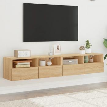 ARDEBO.de - TV-Wandschränke 2 Stk. Sonoma-Eiche 80x30x30 cm Holzwerkstoff