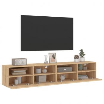 TV-Wandschränke 2 Stk. Sonoma-Eiche 80x30x30 cm Holzwerkstoff