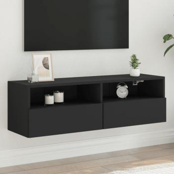ARDEBO.de - TV-Wandschrank Schwarz 100x30x30 cm Holzwerkstoff
