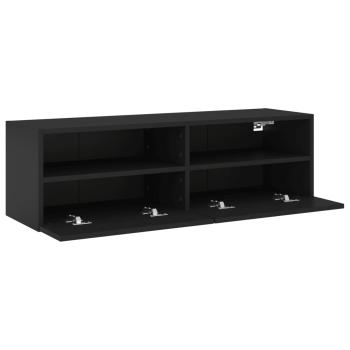 TV-Wandschrank Schwarz 100x30x30 cm Holzwerkstoff