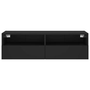 TV-Wandschrank Schwarz 100x30x30 cm Holzwerkstoff