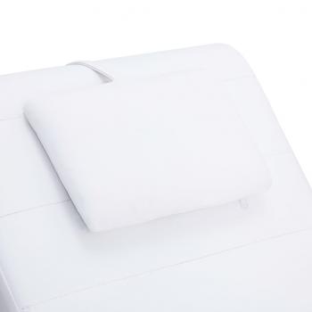 Massage-Chaiselongue mit Kissen Weiß Kunstleder