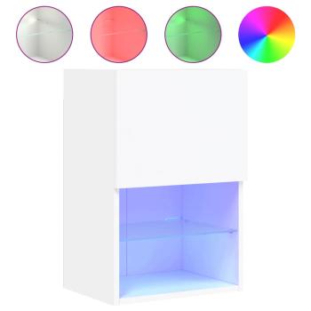 TV-Schränke mit LED-Leuchten 2 Stk. Weiß 40,5x30x60 cm