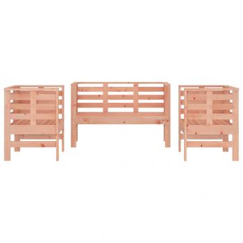 3-tlg. Garten-Lounge-Set Massivholz Douglasie