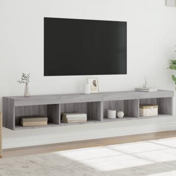 ARDEBO.de - TV-Schränke mit LED-Leuchten 2 Stk. Grau Sonoma 100x30x30 cm