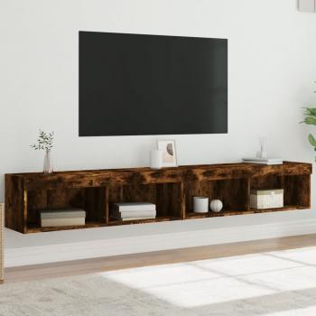 ARDEBO.de - TV-Schränke mit LED-Leuchten 2 Stk. Räuchereiche 100x30x30 cm