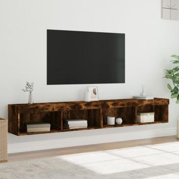 TV-Schränke mit LED-Leuchten 2 Stk. Räuchereiche 100x30x30 cm