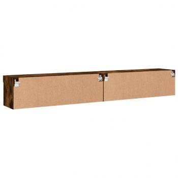 TV-Schränke mit LED-Leuchten 2 Stk. Räuchereiche 100x30x30 cm