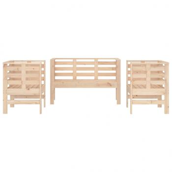 3-tlg. Garten-Lounge-Set Massivholz Kiefer