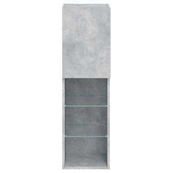 TV-Schränke mit LED-Leuchten 2 Stk. Betongrau 30,5x30x102 cm