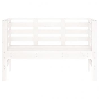 Gartenbank Weiß 111,5x53x71 cm Massivholz Kiefer