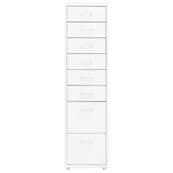 Aktenschrank mit Rollen Weiß 28x41x109 cm Metall