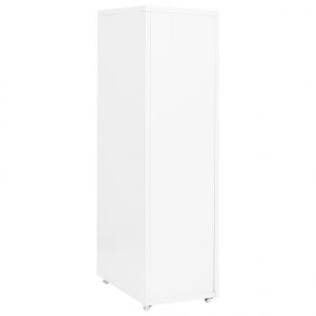 Aktenschrank mit Rollen Weiß 28x41x109 cm Metall