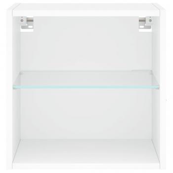 Wand-Nachttische mit LED-Leuchten 2 Stk. Weiß