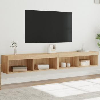 ARDEBO.de - TV-Schränke mit LED-Leuchten 2 Stk. Sonoma-Eiche 100x30x30 cm