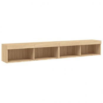TV-Schränke mit LED-Leuchten 2 Stk. Sonoma-Eiche 100x30x30 cm