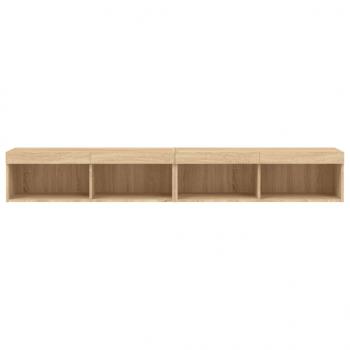 TV-Schränke mit LED-Leuchten 2 Stk. Sonoma-Eiche 100x30x30 cm