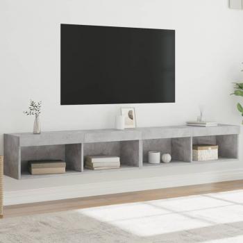 ARDEBO.de - TV-Schränke mit LED-Leuchten 2 Stk. Betongrau 100x30x30 cm