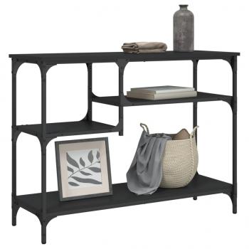 ARDEBO.de - Konsolentisch mit Ablagen Schwarz 100x35x75 cm