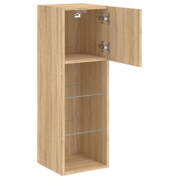 TV-Schränke mit LED-Leuchten 2 Stk. Sonoma-Eiche 30,5x30x90 cm