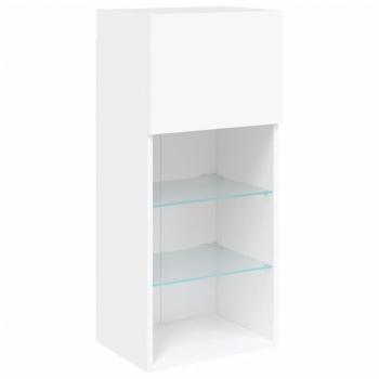 TV-Schränke mit LED-Leuchten 2 Stk. Weiß 40,5x30x90 cm