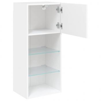 TV-Schränke mit LED-Leuchten 2 Stk. Weiß 40,5x30x90 cm