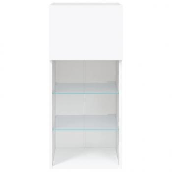 TV-Schränke mit LED-Leuchten 2 Stk. Weiß 40,5x30x90 cm
