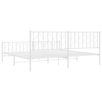 Bettgestell mit Kopf- und Fußteil Metall Weiß 200x200 cm