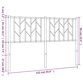 ARDEBO.de - Kopfteil Metall Weiß 135 cm
