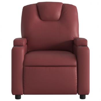 Massagesessel Elektrisch Weinrot Kunstleder