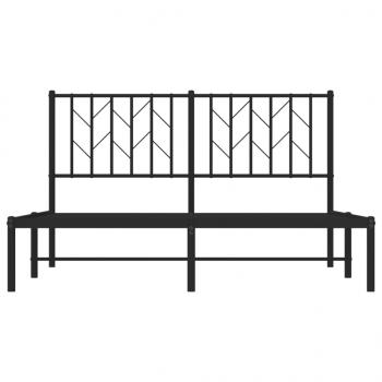 Bettgestell mit Kopfteil Metall Schwarz 135x190 cm