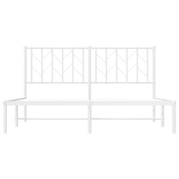 Bettgestell mit Kopfteil Metall Weiß 150x200 cm