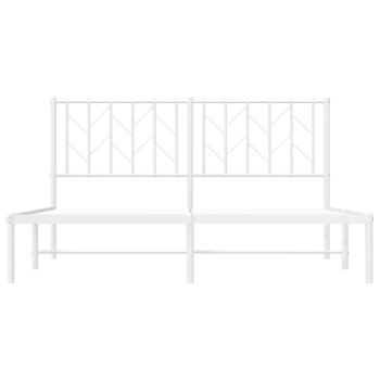 Bettgestell mit Kopfteil Metall Weiß 150x200 cm