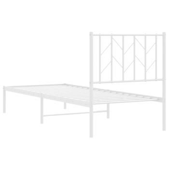 Bettgestell mit Kopfteil Metall Weiß 75x190 cm