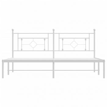 Bettgestell mit Kopfteil Metall Weiß 183x213 cm