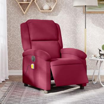ARDEBO.de - Massagesessel Elektrisch Weinrot Samt