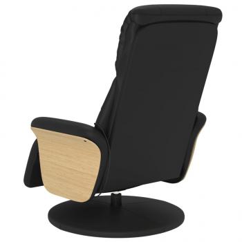 Massagesessel mit Fußteil Schwarz Kunstleder