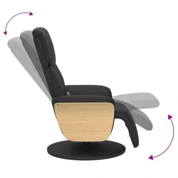 Massagesessel mit Fußteil Schwarz Kunstleder