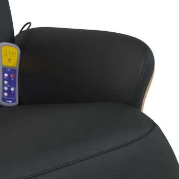 Massagesessel mit Fußteil Schwarz Kunstleder