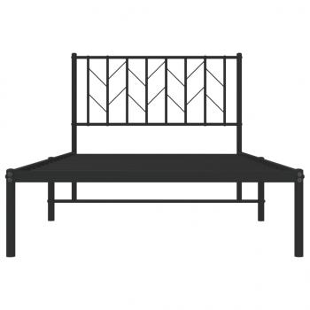 Bettgestell mit Kopfteil Metall Schwarz 100x190 cm