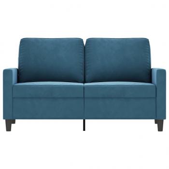 2-Sitzer-Sofa Blau 120 cm Samt