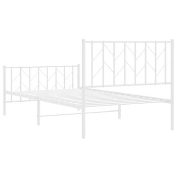 Bettgestell mit Kopf- und Fußteil Metall Weiß 100x200 cm