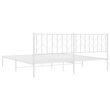 Bettgestell mit Kopfteil Metall Weiß 193x203 cm