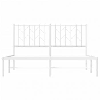 Bettgestell mit Kopfteil Metall Weiß 135x190 cm
