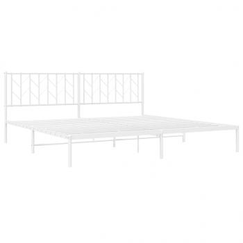 Bettgestell mit Kopfteil Metall Weiß 200x200 cm